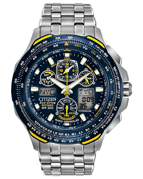 Promaster Skyhawk A T Blue Dial Super Titanium Bracelet JY0050 55L CITIZEN